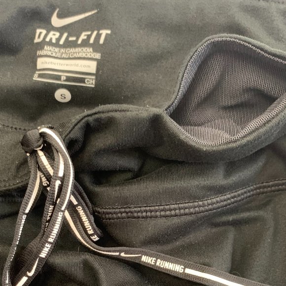 Nike Running Leggings Zipper Key Pocket Yoga Waistband Drawstring Women’s Size S - Picture 9 of 16